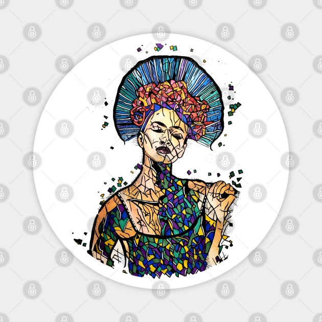 Mardi Gras Magnet by KazArtDesigns